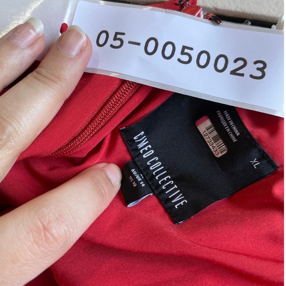 C/MEO COLLECTIVE Gown Womens 10 Red‎ One Shoulder Formal Evening Wedding Guest - Picture 7 of 13